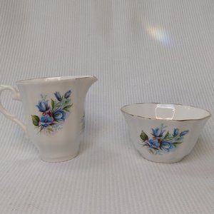 Royal Grafton Blue Wildflowers Cream & Sugar Set